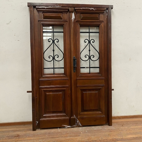 Puerta estilo colonial doble hoja Cedro - Cod: 5682