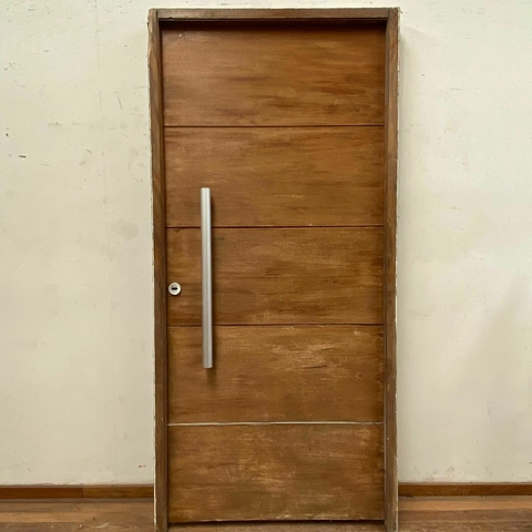 Puerta de entrada de una hoja Enchapada - Cod: 6391