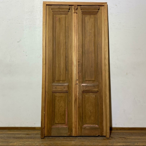 Puerta doble hoja estilo colonial en Cedro - Cod: 6643