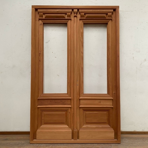 Puerta de entrada estilo colonial doble hoja Cedro - Cod: 6726