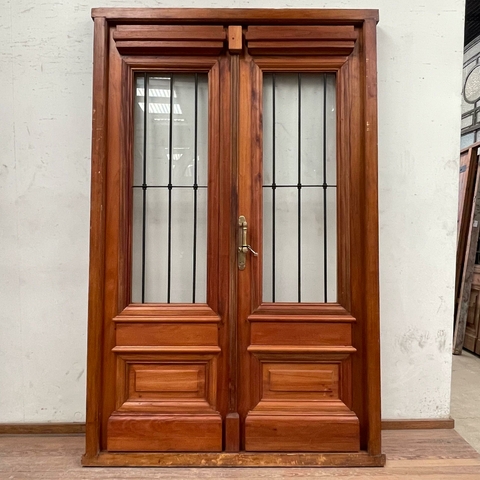 Puerta de entrada doble hoja colonial Cedro - Cod: 6784 - T