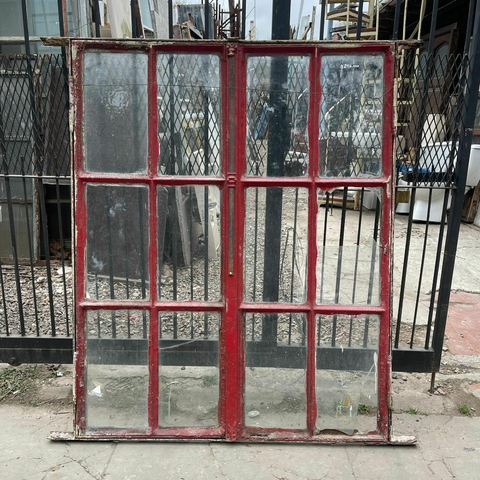Ventana doble hoja vidrio repartido en hierro - Cod: DT 319