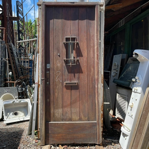 Puerta de entrada de una hoja Roble Enchapada - Cod: DT 348