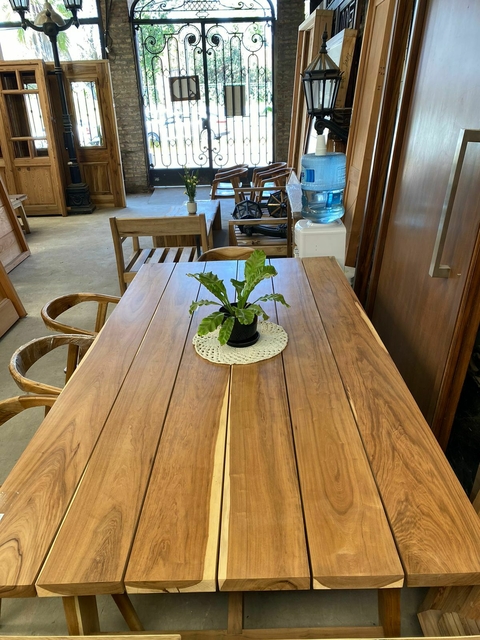 Mesa rectangular con patas de madera- Incienso - Cod: M57