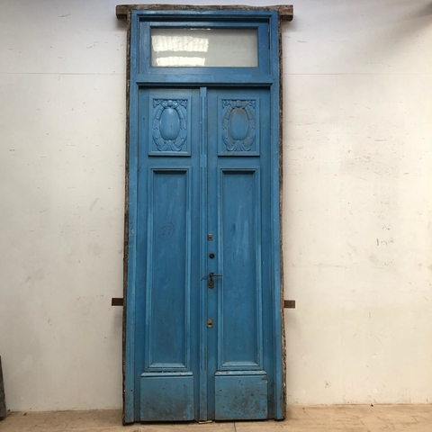 Puerta de entrada colonial con banderola - Cod 4983