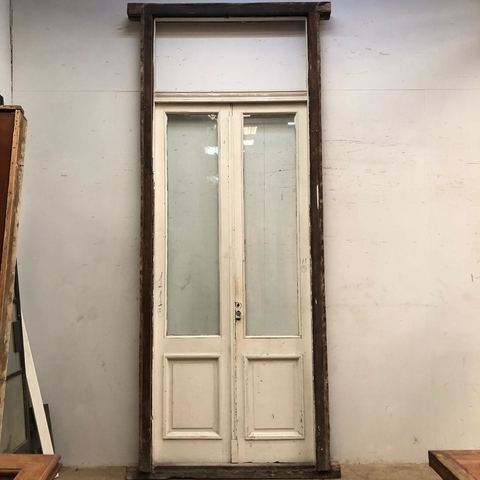 Puerta doble con vidrio y tablero - Cod 5194