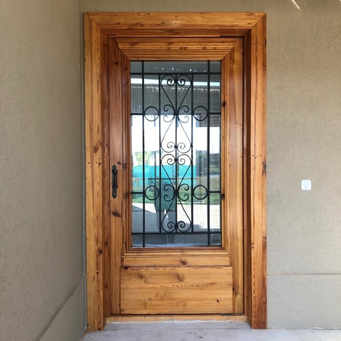 Puerta de entrada de una hoja estilo colonial - A medida - Cod F17