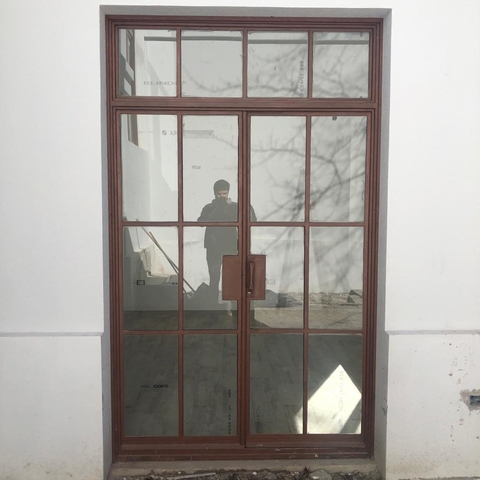 Puerta doble con vidrio repartido y paño superior - A medida - Cod F41