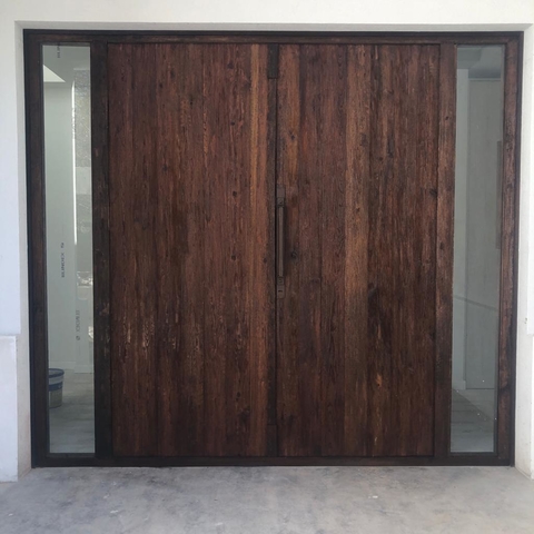 Puerta de entrada doble + dos paños laterales - A medida - Cod F40