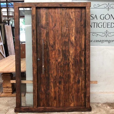 Puerta de entrada con paño lateral - A medida - Cod F63