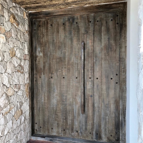 Puerta de entrada de 1 hoja + paño lateral - A medida - Cod F85