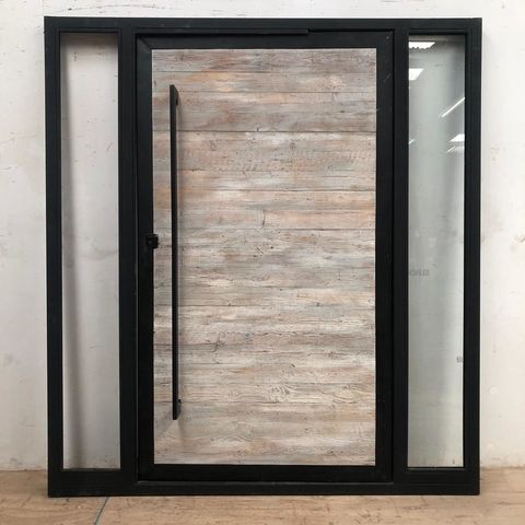 Puerta de entrada moderna + 2 paños laterales - A medida - Cod F152