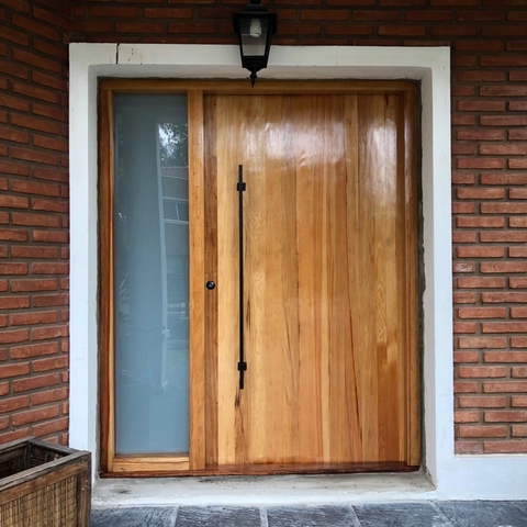 Puerta de entrada + paño lateral con vidrio - A medida - Cod F134