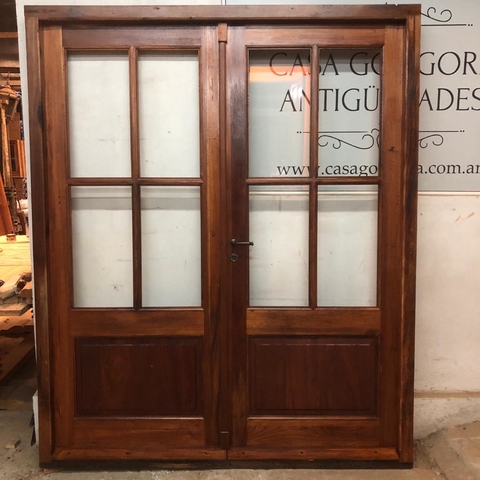 Puerta de interior doble con vidrio repartido - A medida - Cod F139