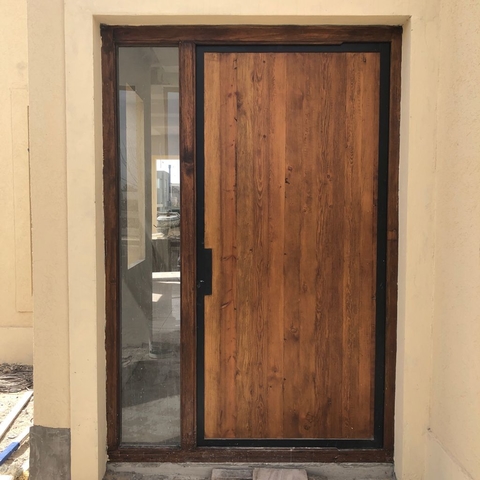 Puerta moderna de 1 hoja + paño fijo- Cod. F201- A MEDIDA.