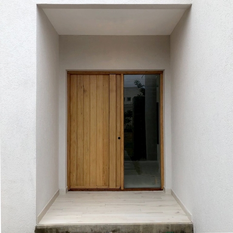 Puerta moderna de entrada + paño fijo- Cod. F203- A MEDIDA.