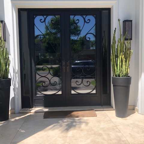 Puerta doble + 2 paños en hierro - A MEDIDA- Cod. F207