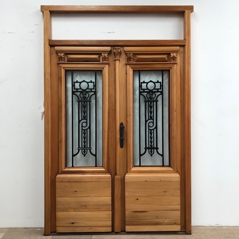 Puerta colonial doble con banderola- A MEDIDA- Cod. F213