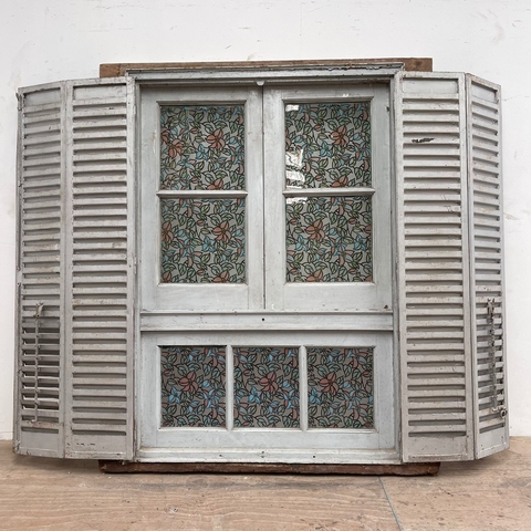 Ventana con banderola y celosías Cedro - Cod: 5607