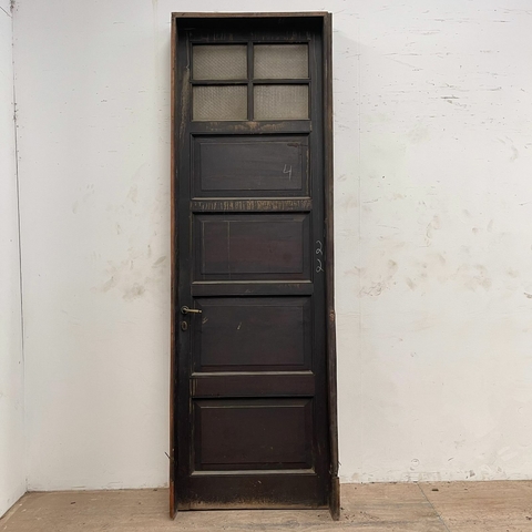 Puerta tablero con vidrio crucero Cedro - Cod: 5642