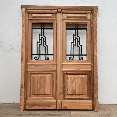 Puerta doble hoja estilo colonial de Pinotea - Cod 5696