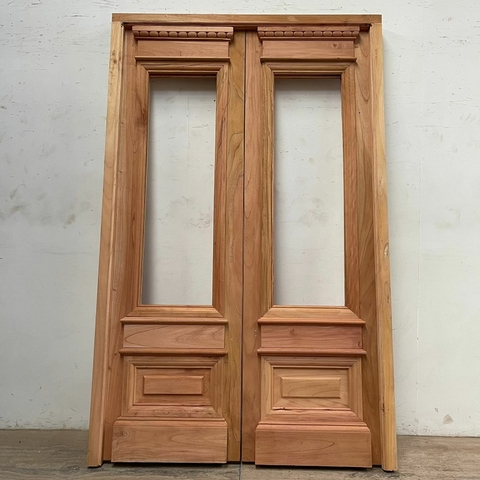 Puerta de entrada doble hoja colonial Cedro - Cod: 5887