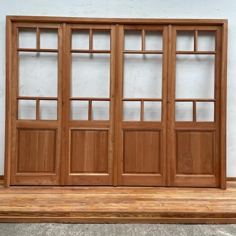 Puerta estilo griego de 4 hojas Cedro - Cod: 5969