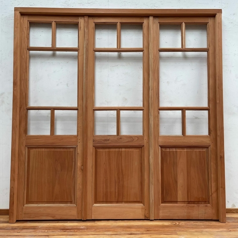 Puerta en estilo griego de 3 hojas Cedro - Cod: 5970