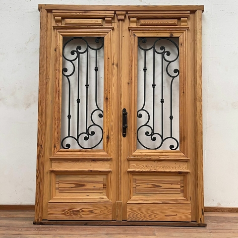 Puerta de entrada doble hoja colonial pinotea - Cod: 6067
