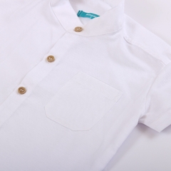 Camisa blanca cuello mao