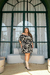 Vestido Curto Marrom Folhas - loja online