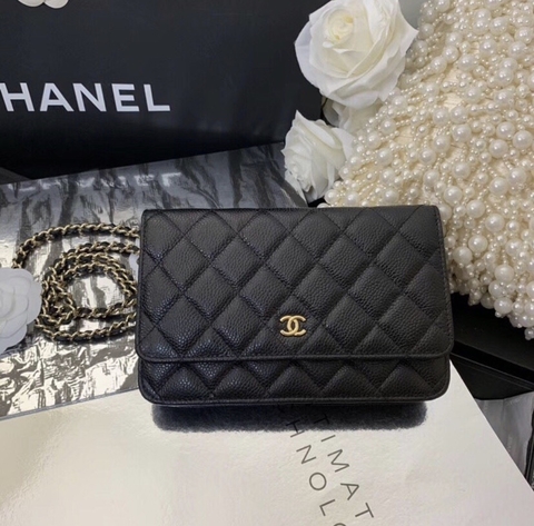 Chanel Woc Caviar Black Gold