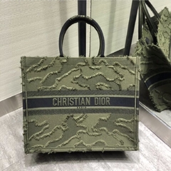 Dior Book Tote Camouflage Green