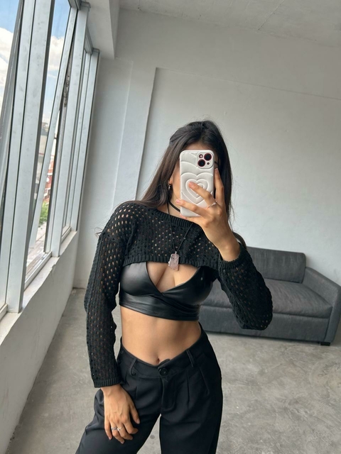 MANGUITAS CROP HILO CALADO - comprar online