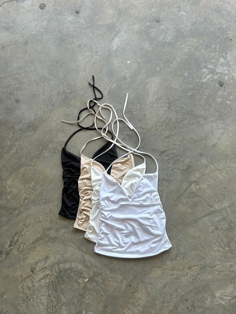TOP CORPIÑO P/ ATAR CUELLO FRUNCE LATERAL - comprar online