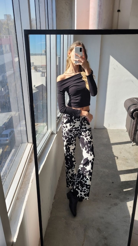 WIDE LEG COW BENGALINA ELASTIZADA - comprar online