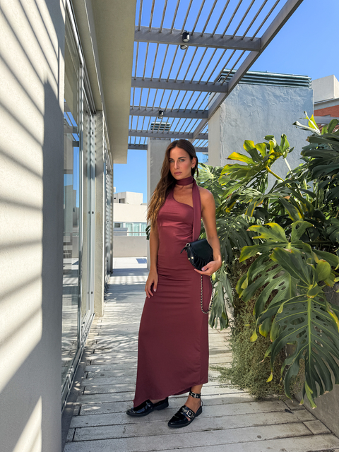 VESTIDO CORBATIN LYCRA LARGO - comprar online
