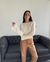 SWEATER CROP MANGA OXFORD