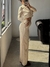 PANTALÓN WIDE LEG SASTRERO CHANEL PINZADO - tienda online