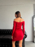 VESTIDO PICO CON FRUNCE HOMBROS CAÍDOS