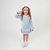 Vestido TrIcot Mini Lady Babado Azul - comprar online