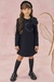 Vestido Infanti em Moletom com aplicação Maxi Laço
