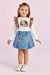 Conjunto Petit Cherie Leopard com Shorts Saia Jeans