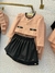 Conjunto Grow Up Mademoiselle Rosa com Saia em Couro - Amor de Mammy