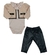 Conjunto Grow Up Body Gola com Casaco em Tweed e Calça Courino