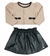 Conjunto Grow Up Mademoiselle Rosa com Saia em Couro - comprar online