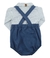 Jardineira Grow Up Com Body Camisa Voyage Azul - comprar online