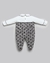 Macacão Anjos Baby Preto e Branco em Suedine com Jacquard na internet