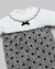 Macacão Anjos Baby Preto e Branco em Suedine com Jacquard - Amor de Mammy