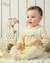 Macacão Anjos Baby Algodão Pima Amarelo com Pala Bordada